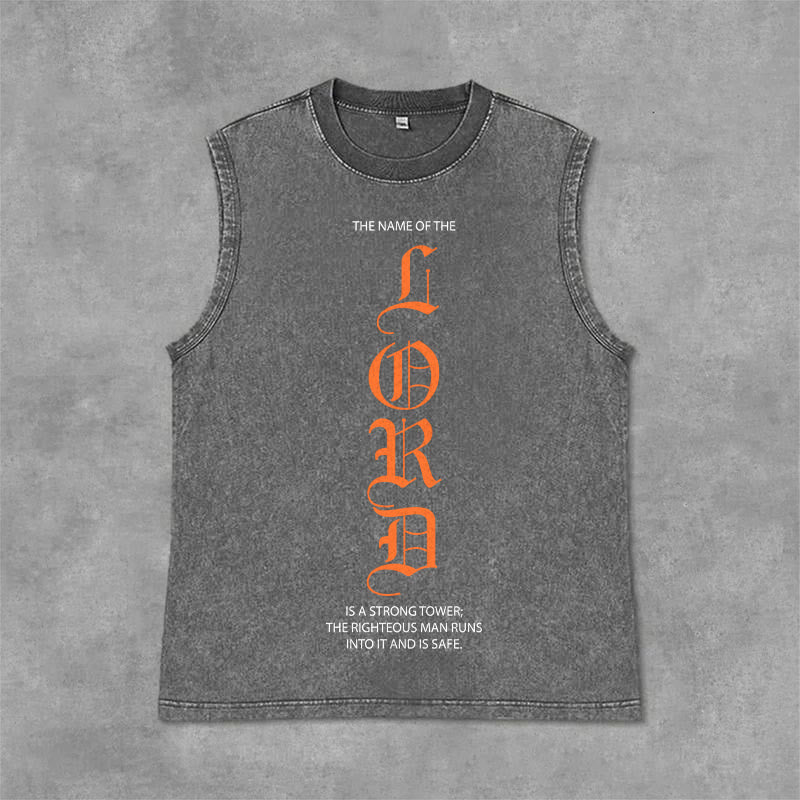 Christianartworkshop Canotta unisex LORD con effetto lavato - Grigio - 2XL - image 0