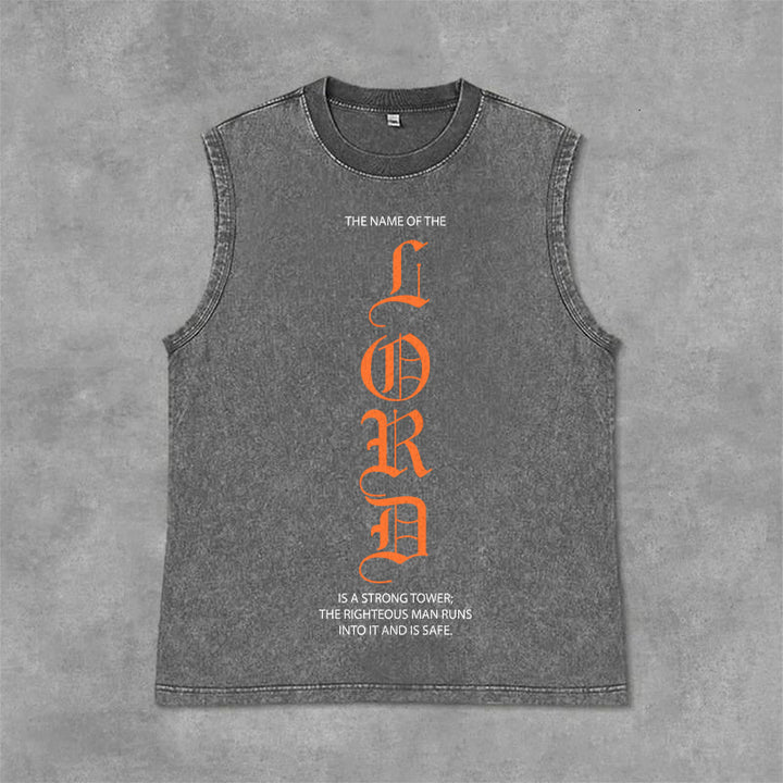Christianartworkshop Canotta unisex LORD con effetto lavato - Grigio - 2XL - image 0
