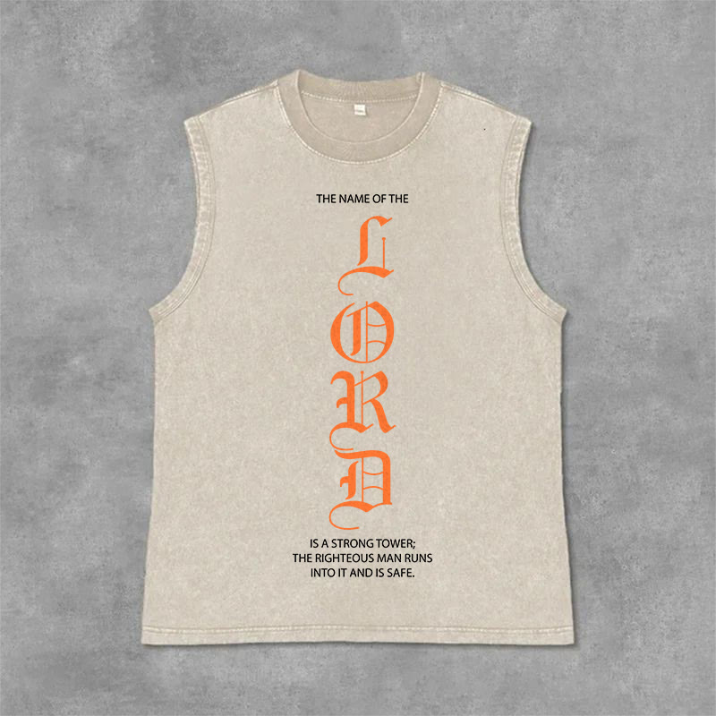 Christianartworkshop Canotta unisex LORD con effetto lavato - Beige - 2XL - image 6