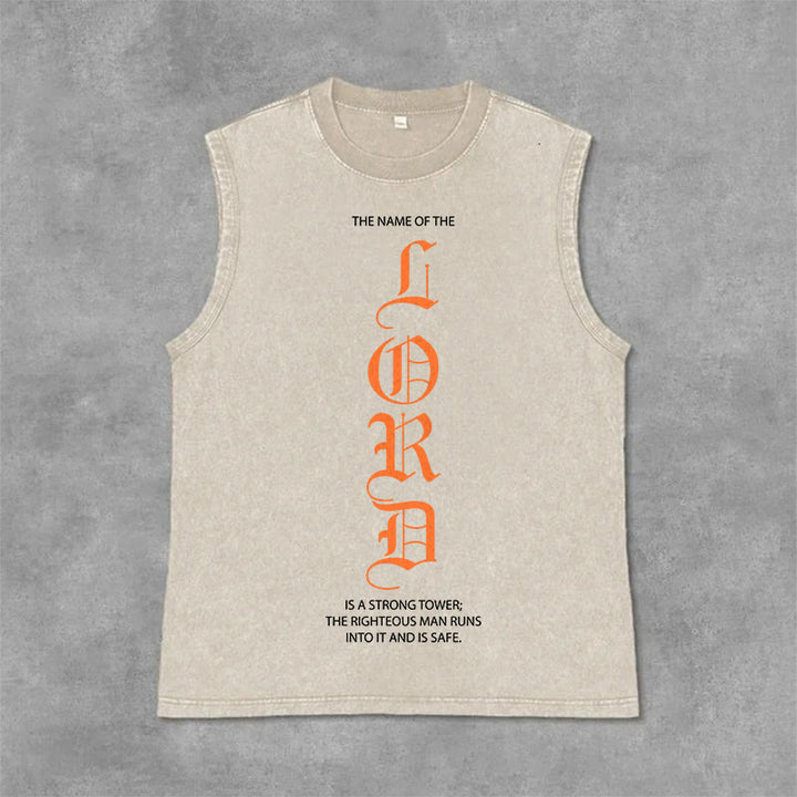 Christianartworkshop Canotta unisex LORD con effetto lavato - Beige - 2XL - image 6