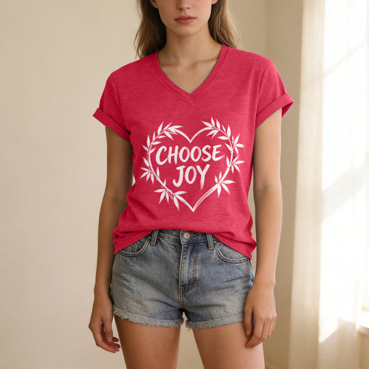 Christianartworkshop SCEGLI LA GIOIA T-shirt casual con scollo a V - image 23