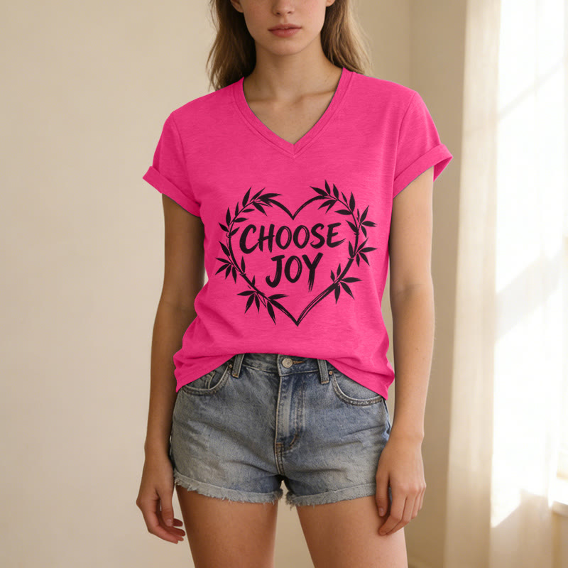 Christianartworkshop SCEGLI LA GIOIA T-shirt casual con scollo a V - image 25