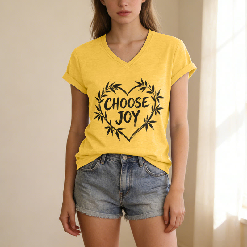 Christianartworkshop SCEGLI LA GIOIA T-shirt casual con scollo a V - image 7