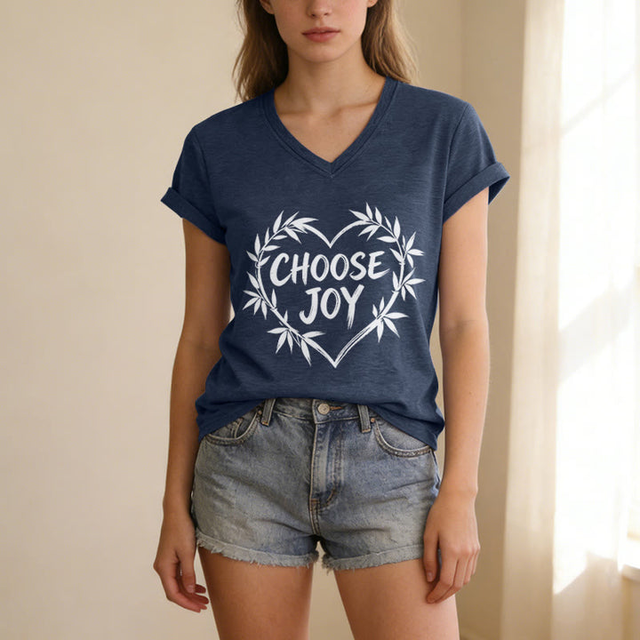 Christianartworkshop SCEGLI LA GIOIA T-shirt casual con scollo a V - image 19