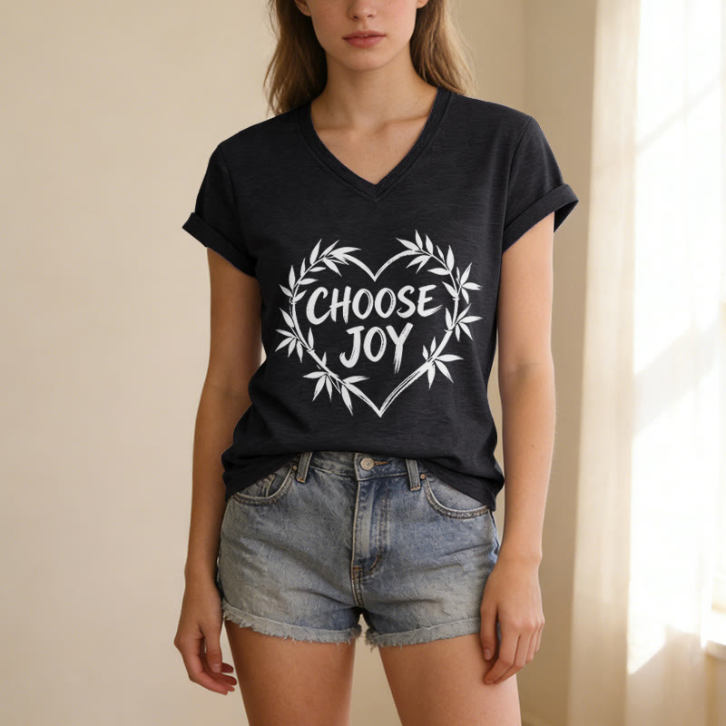 Christianartworkshop SCEGLI LA GIOIA T-shirt casual con scollo a V - image 13