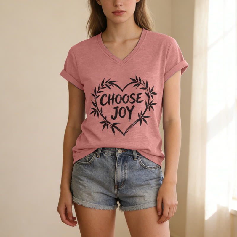 Christianartworkshop SCEGLI LA GIOIA T-shirt casual con scollo a V - image 11