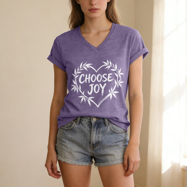 Christianartworkshop SCEGLI LA GIOIA T-shirt casual con scollo a V - image 17