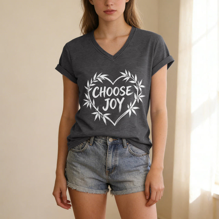 Christianartworkshop SCEGLI LA GIOIA T-shirt casual con scollo a V - image 21
