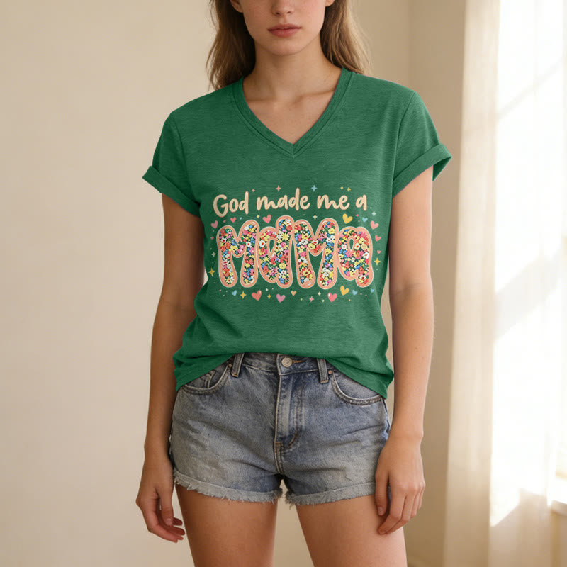 Christianartworkshop Maglietta casual con scollo a V "Dio mi ha fatto mamma" - image 15