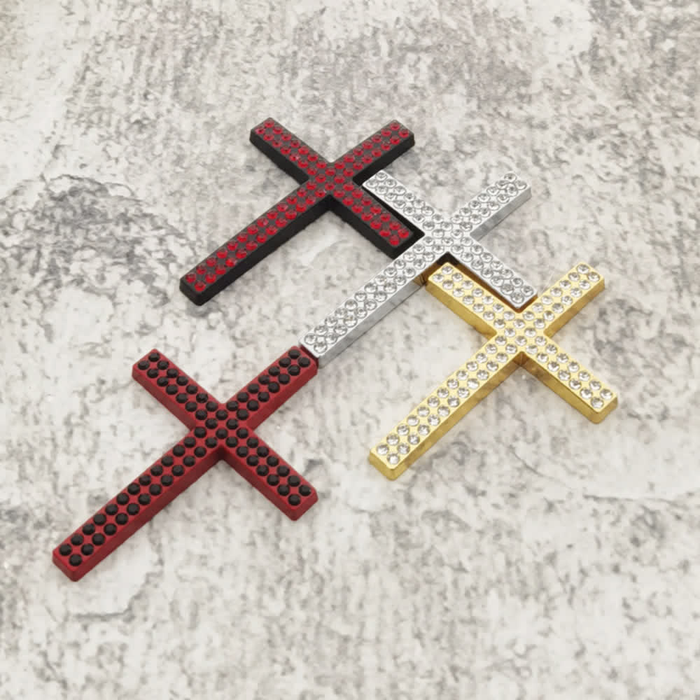 Adesivo per auto con croce in metallo resistente Christianartworkshop : un promemoria della Sua silenziosa guida sulla strada. - 1 set di Shining Cross (4 colori) - image 14