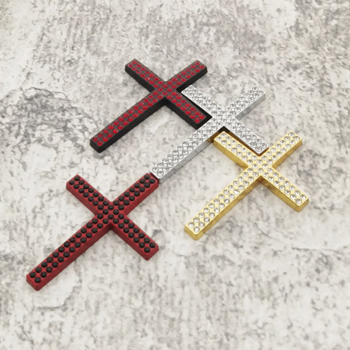 Adesivo per auto con croce in metallo resistente Christianartworkshop : un promemoria della Sua silenziosa guida sulla strada. - 1 set di Shining Cross (4 colori) - image 14