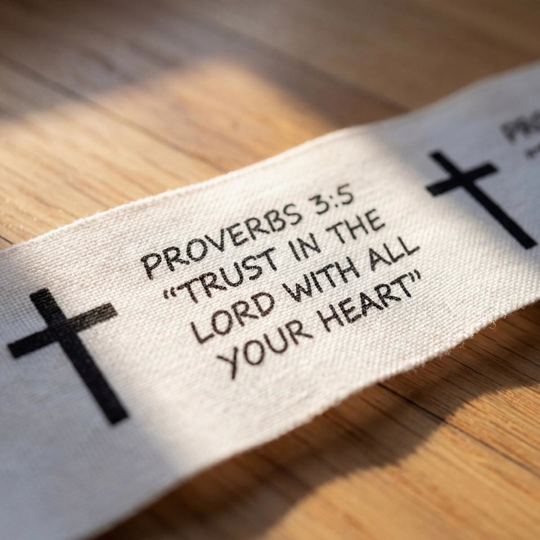 Christianartworkshop Proverbi 3:5 e Filippesi 4:13 Nastro sportivo con versetti biblici: Fascia di supporto per il polso Cross Faith - Proverbi 3:5 - image 5