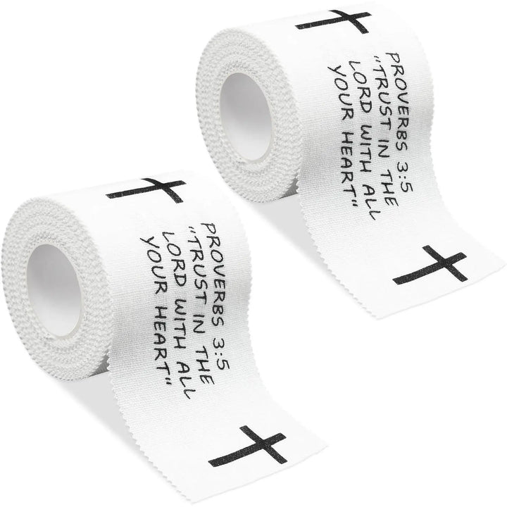 Christianartworkshop Proverbi 3:5 e Filippesi 4:13 Nastro sportivo con versetti biblici: Fascia di supporto per il polso Cross Faith - image 7