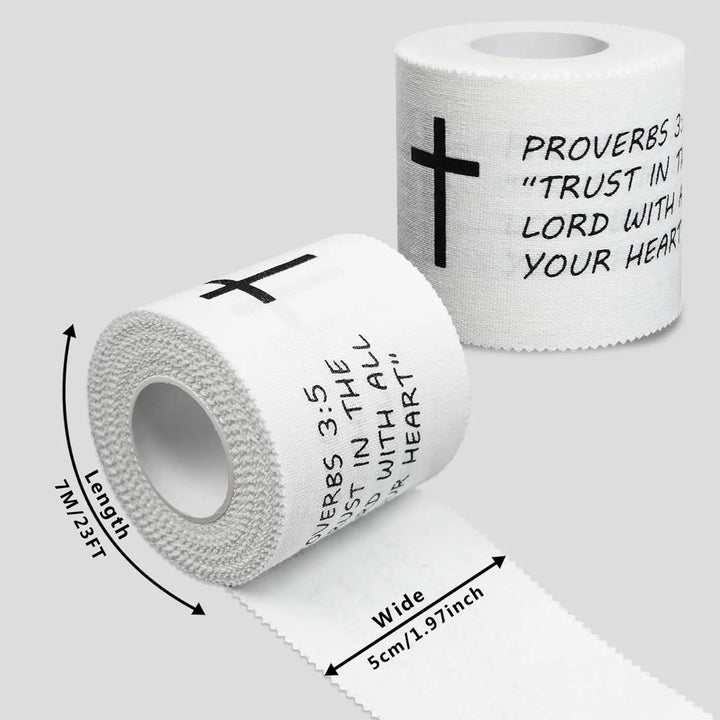 Christianartworkshop Proverbi 3:5 e Filippesi 4:13 Nastro sportivo con versetti biblici: Fascia di supporto per il polso Cross Faith - image 8