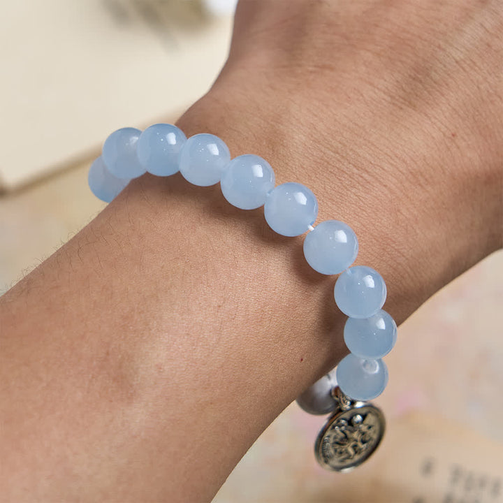 Christianartworkshop Bracciale di San Michele in howlite naturale: doppia protezione spirituale nei colori azzurro e rosa. - image 10
