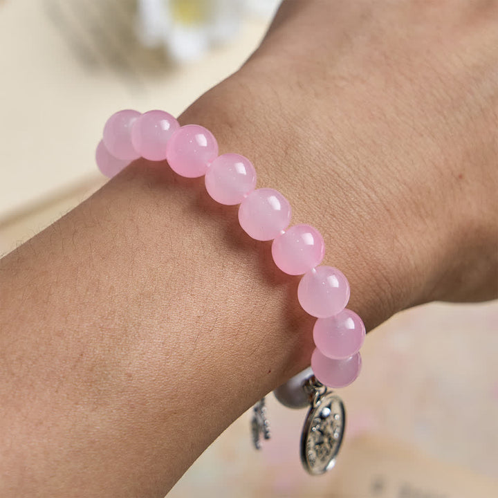 Christianartworkshop Bracciale di San Michele in howlite naturale: doppia protezione spirituale nei colori azzurro e rosa. - image 3