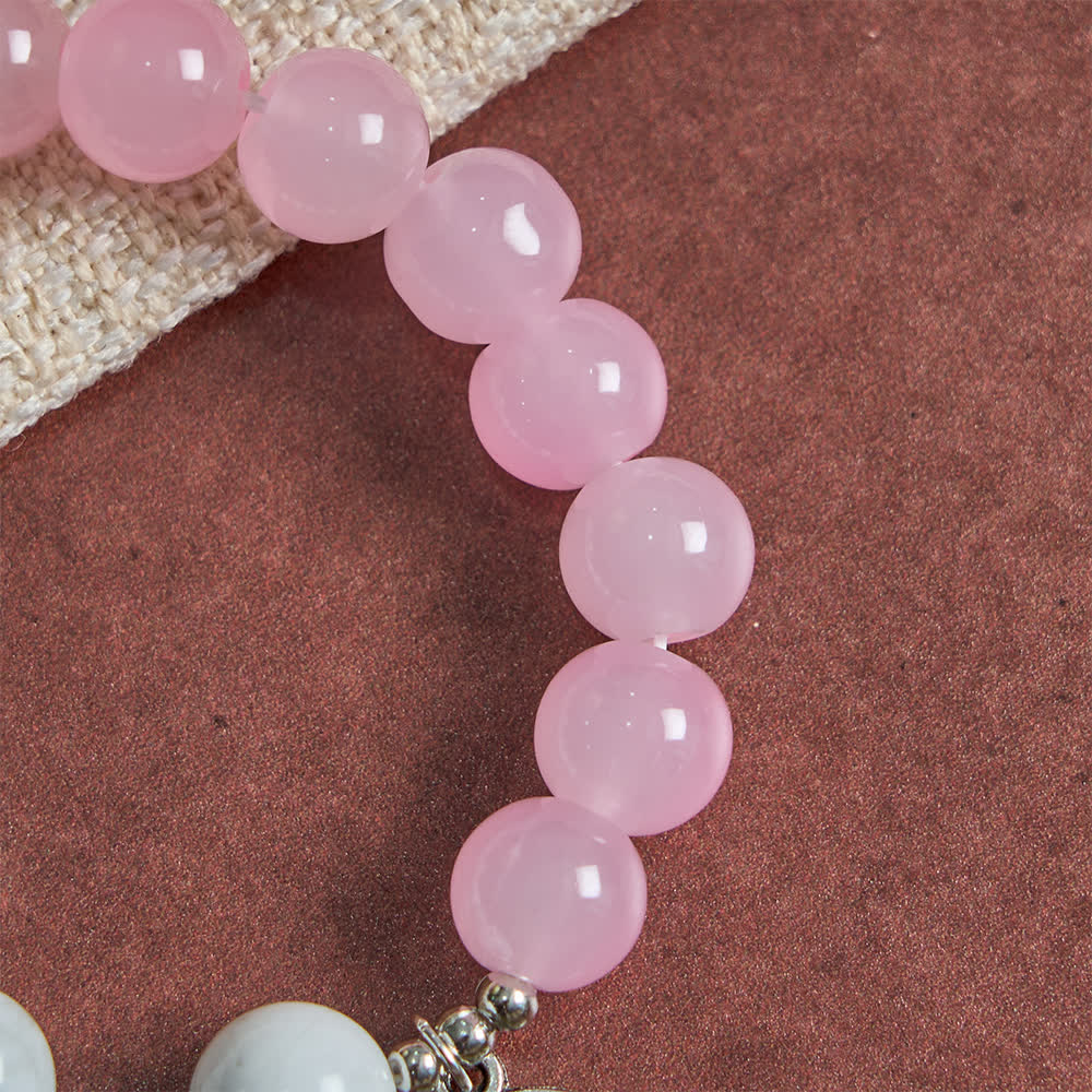 Christianartworkshop Bracciale di San Michele in howlite naturale: doppia protezione spirituale nei colori azzurro e rosa. - image 7