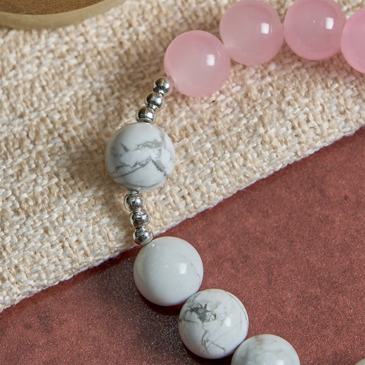 Christianartworkshop Bracciale di San Michele in howlite naturale: doppia protezione spirituale nei colori azzurro e rosa. - image 8