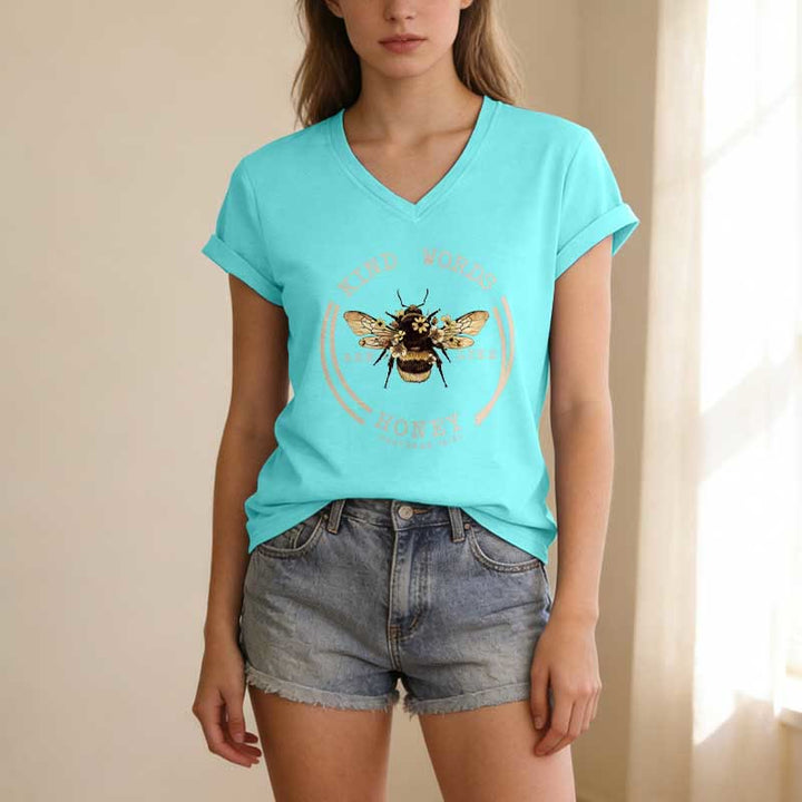 Christianartworkshop Le parole gentili sono come il miele Proverbi 16:24 Maglietta casual con scollo a V Bee - image 9