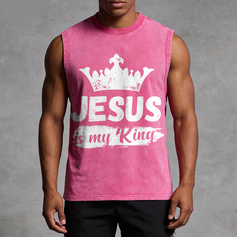 Christianartworkshop Canotta unisex lavata con corona "Jesus Is My King" - image 13