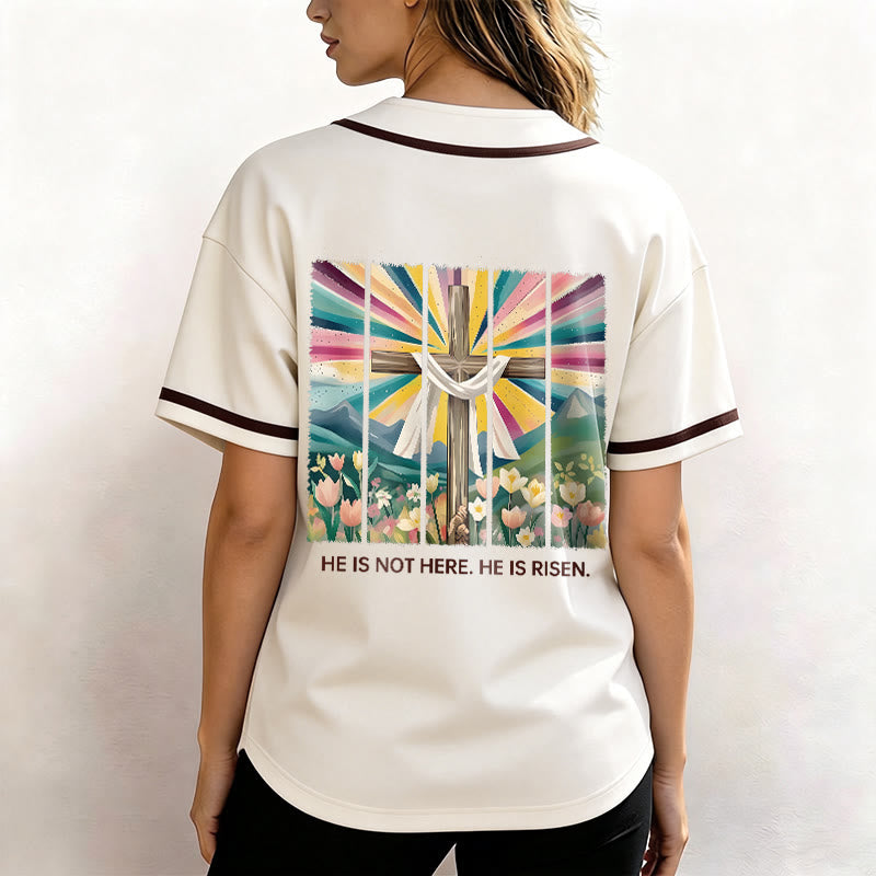 Christianartworkshop Non è qui, è risorto Maglia da baseball unisex Faith - image 3