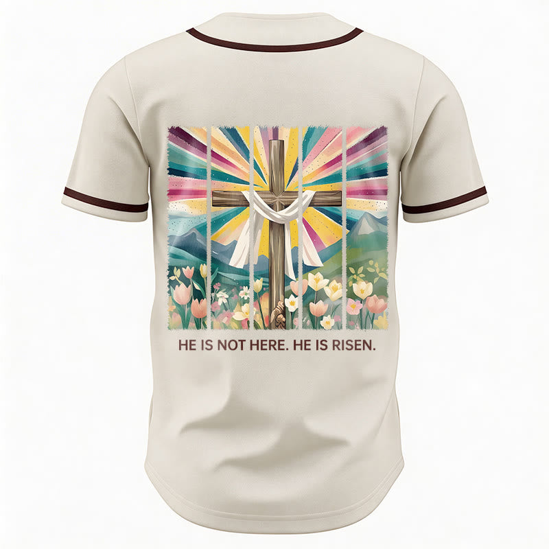 Christianartworkshop Non è qui, è risorto Maglia da baseball unisex Faith - image 5