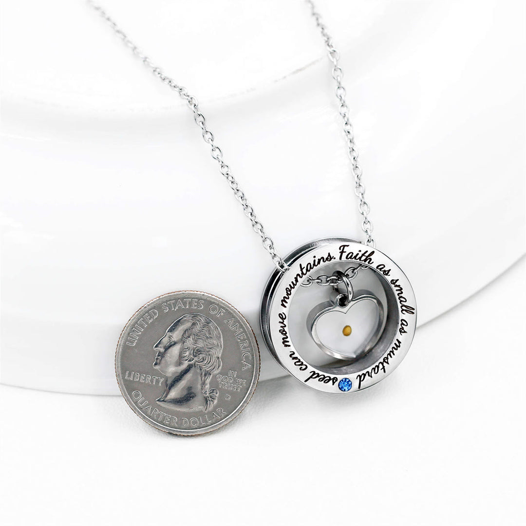 Christianartworkshop Collana con ciondolo a forma di cuore e semi di senape: la fede piccola come un semino di senape. - image 3