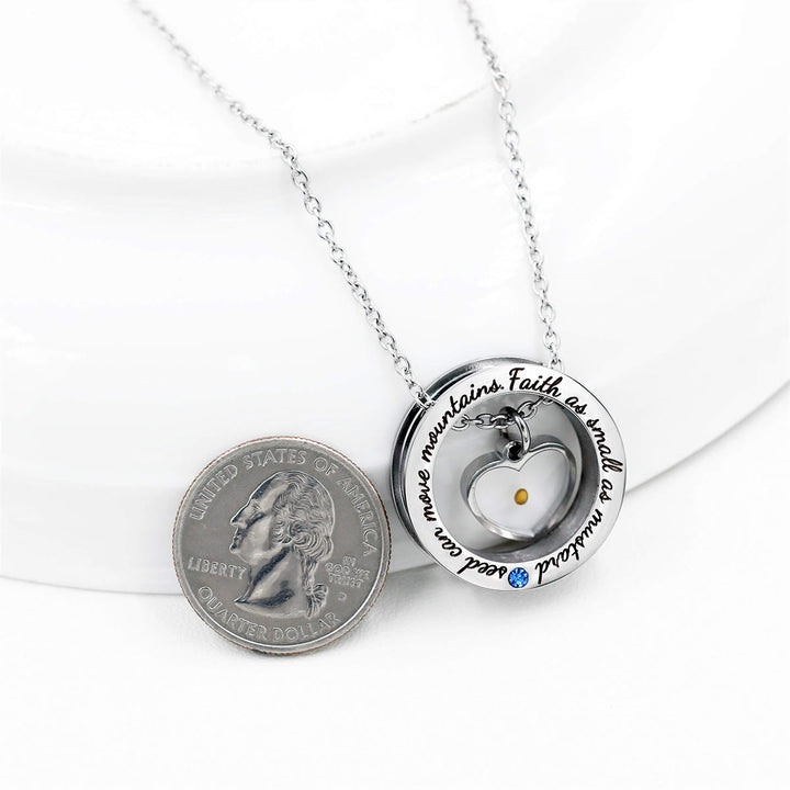 Christianartworkshop Collana con ciondolo a forma di cuore e semi di senape: la fede piccola come un semino di senape. - image 3