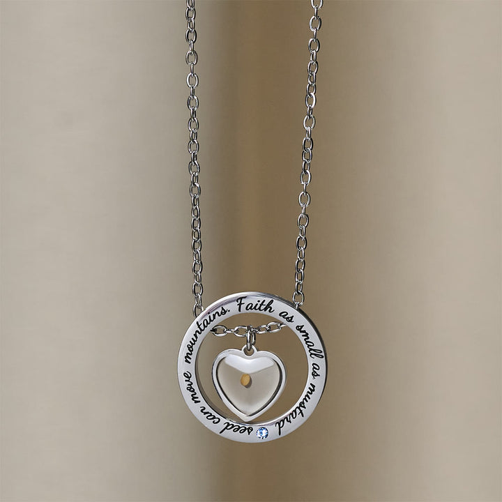 Christianartworkshop Collana con ciondolo a forma di cuore e semi di senape: la fede piccola come un semino di senape. - Semi di senape - image 0