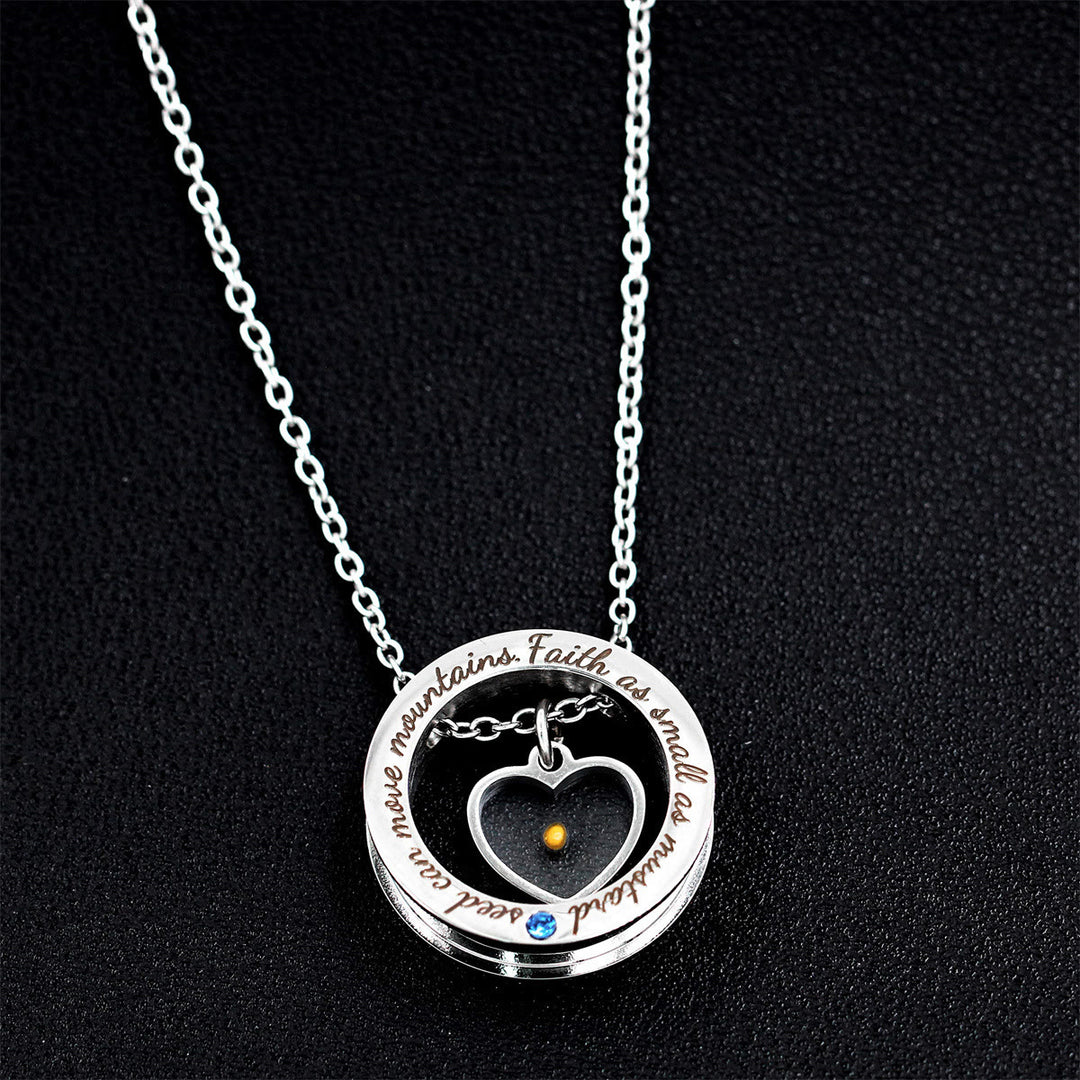Christianartworkshop Collana con ciondolo a forma di cuore e semi di senape: la fede piccola come un semino di senape. - image 2