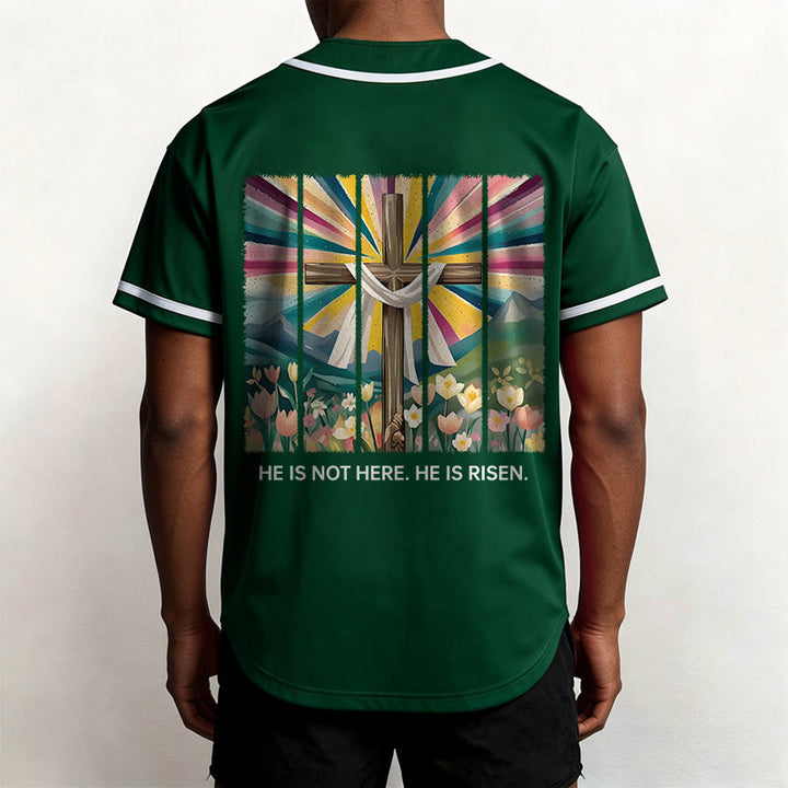 Christianartworkshop Non è qui, è risorto. Maglia da baseball unisex Faith. - image 43