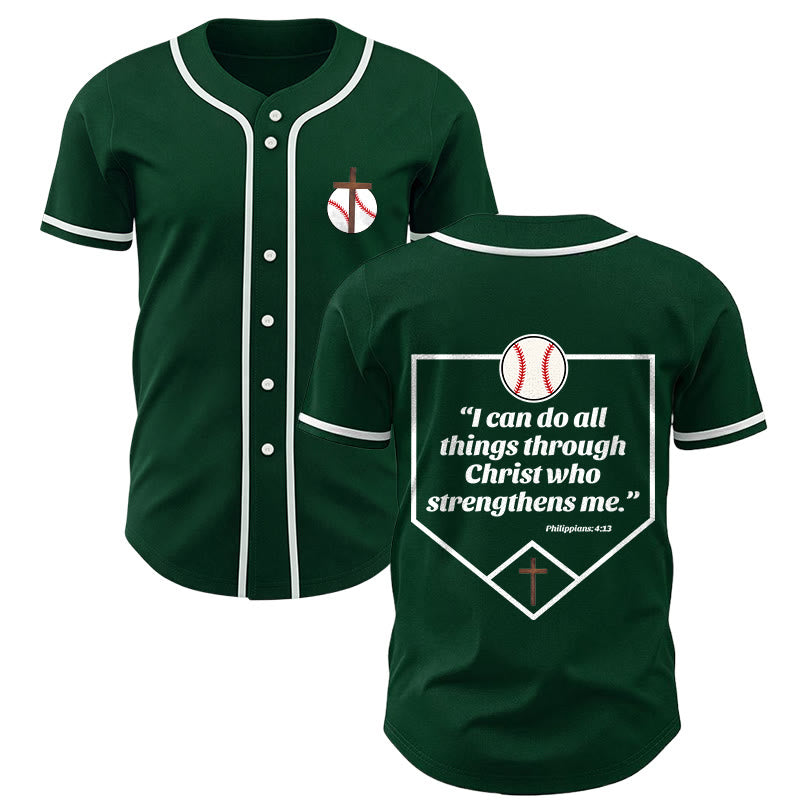 Christianartworkshop Maglia da baseball con scritta "Filippesi 4:13 Fede": Maglia da baseball con croce, motto, forza e devozione. - Verde - 5XL - image 36