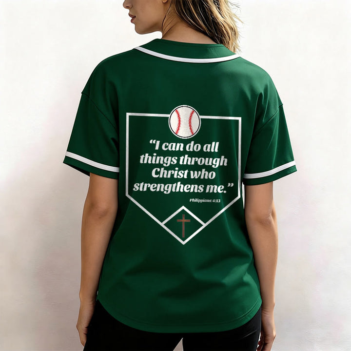 Christianartworkshop Filippesi 4:13 Maglia da baseball della fede: Maglia da baseball con croce, motto, forza e devozione - image 39