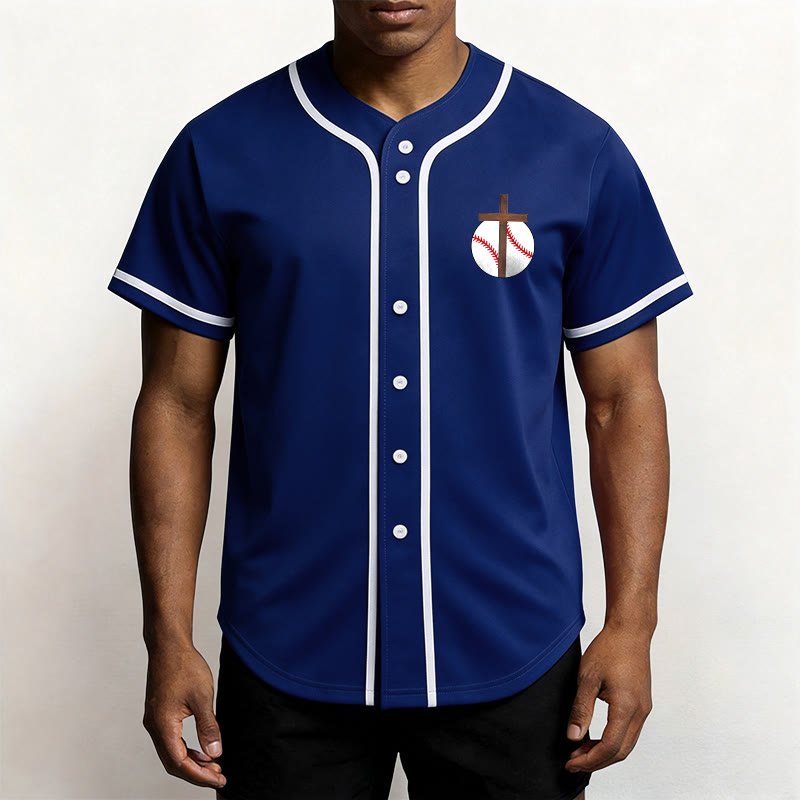 Christianartworkshop Filippesi 4:13 Maglia da baseball della fede: Maglia da baseball con croce, motto, forza e devozione - image 2