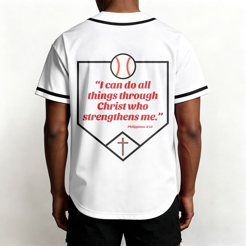 Christianartworkshop Filippesi 4:13 Maglia da baseball della fede: Maglia da baseball con croce, motto, forza e devozione - image 12