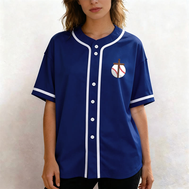 Christianartworkshop Filippesi 4:13 Maglia da baseball della fede: Maglia da baseball con croce, motto, forza e devozione - image 5