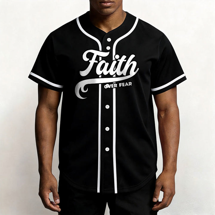 Christianartworkshop Faith Over Fear Maglia da baseball unisex personalizzata con nome e numero - image 2