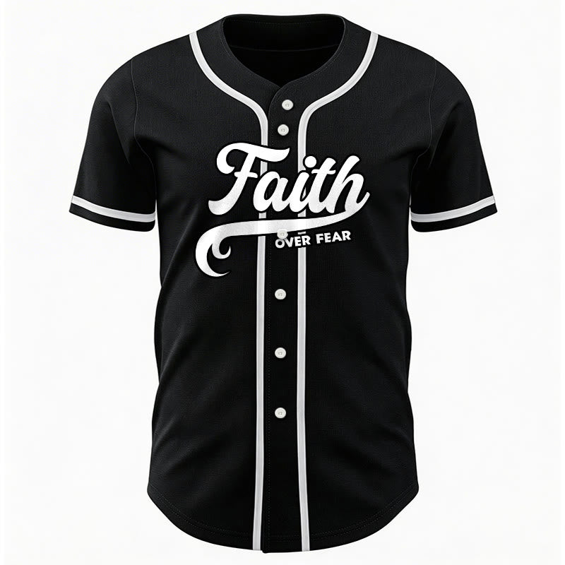 Christianartworkshop Faith Over Fear Maglia da baseball unisex personalizzata con nome e numero - image 6