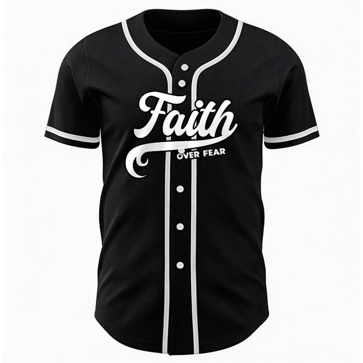 Christianartworkshop Faith Over Fear Maglia da baseball unisex personalizzata con nome e numero - image 6
