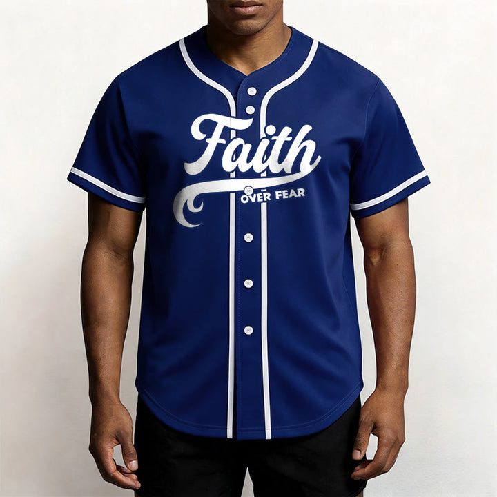 Christianartworkshop Faith Over Fear Maglia da baseball unisex personalizzata con nome e numero - image 9