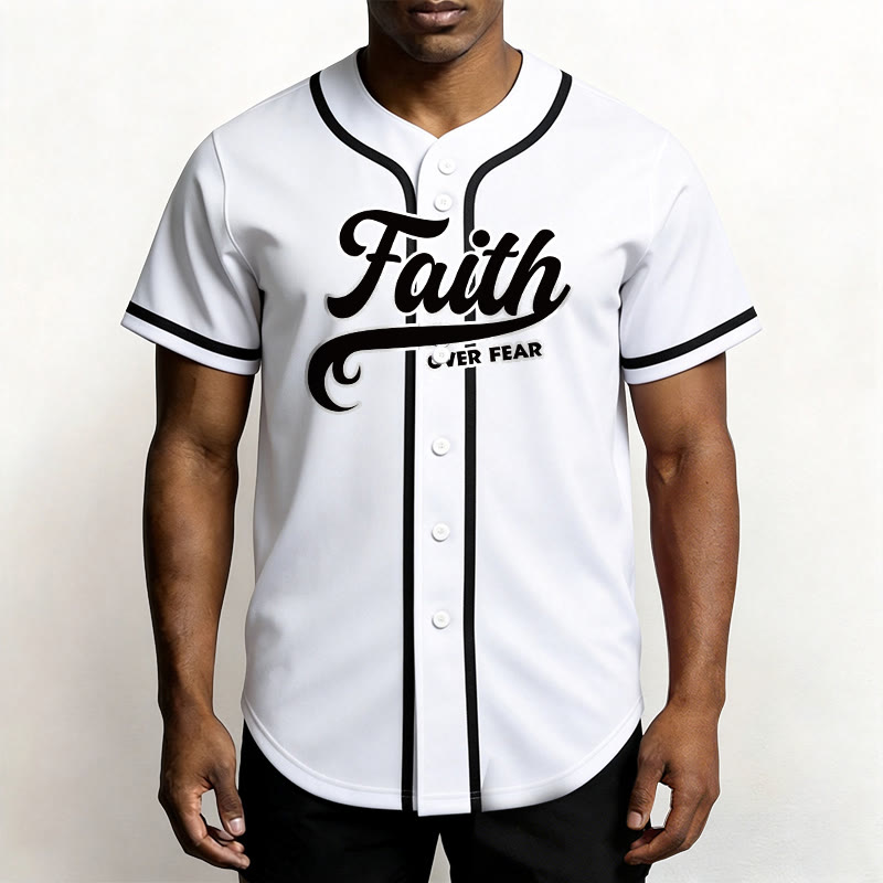Christianartworkshop Faith Over Fear Maglia da baseball unisex personalizzata con nome e numero - image 16