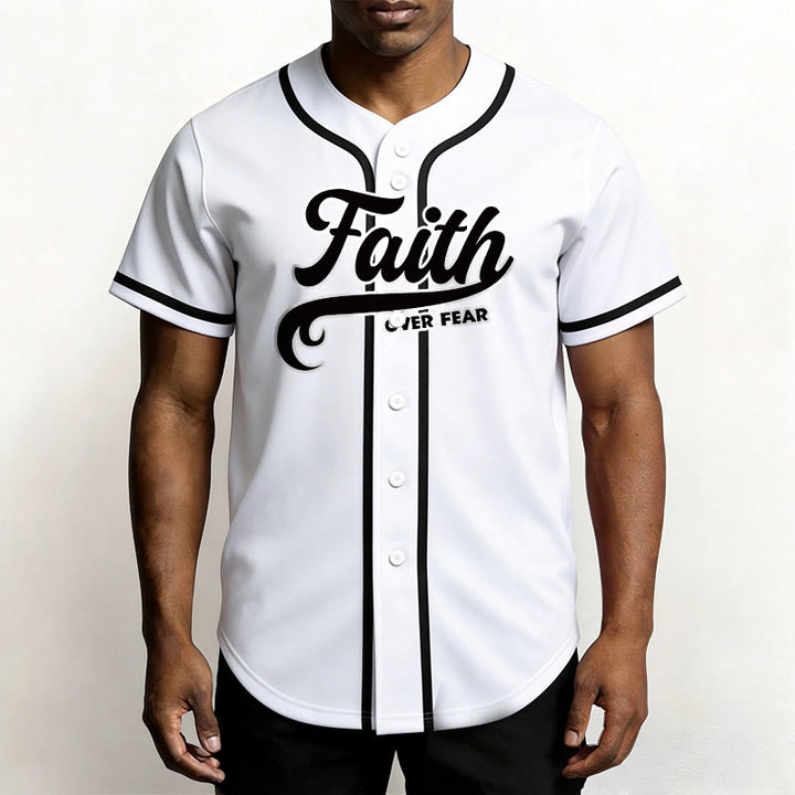 Christianartworkshop Faith Over Fear Maglia da baseball unisex personalizzata con nome e numero - image 16