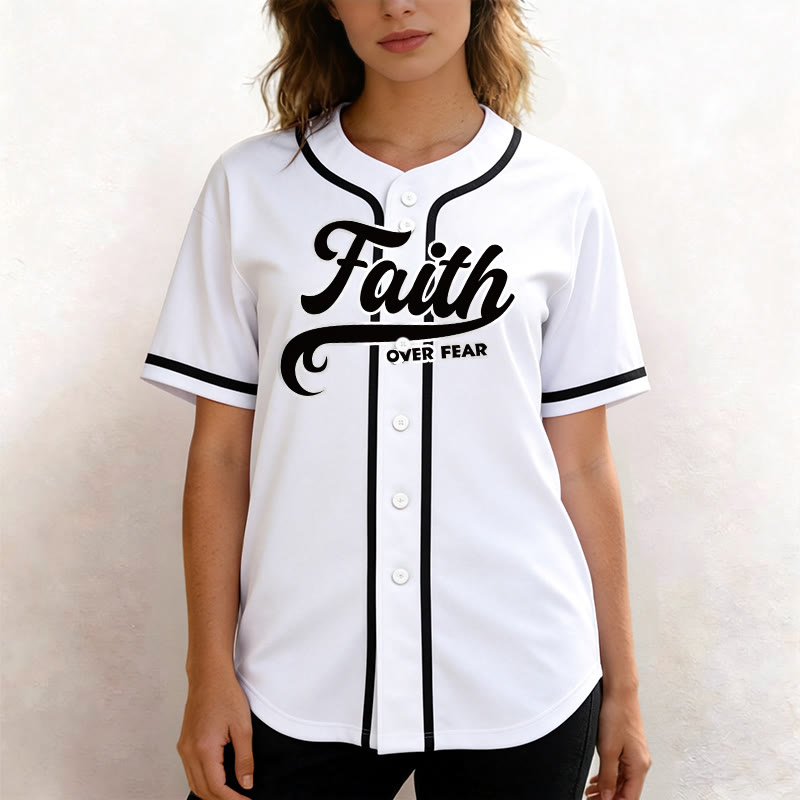 Christianartworkshop Faith Over Fear Maglia da baseball unisex personalizzata con nome e numero - image 18