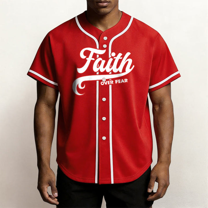 Christianartworkshop Faith Over Fear Maglia da baseball unisex personalizzata con nome e numero - image 23