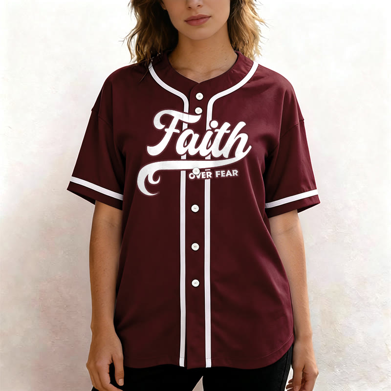 Christianartworkshop Faith Over Fear Maglia da baseball unisex personalizzata con nome e numero - image 32