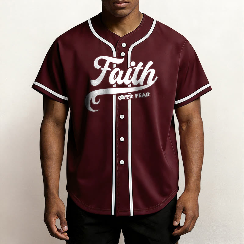 Christianartworkshop Faith Over Fear Maglia da baseball unisex personalizzata con nome e numero - image 30