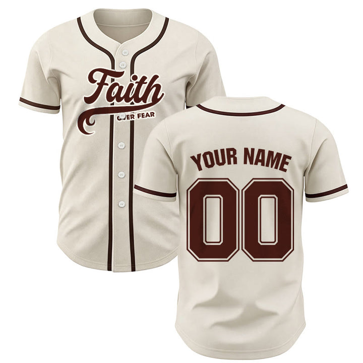 Christianartworkshop Faith Over Fear Maglia da baseball unisex personalizzata con nome e numero - Albicocca - 5XL - Nome & Numero personalizzati - image 50