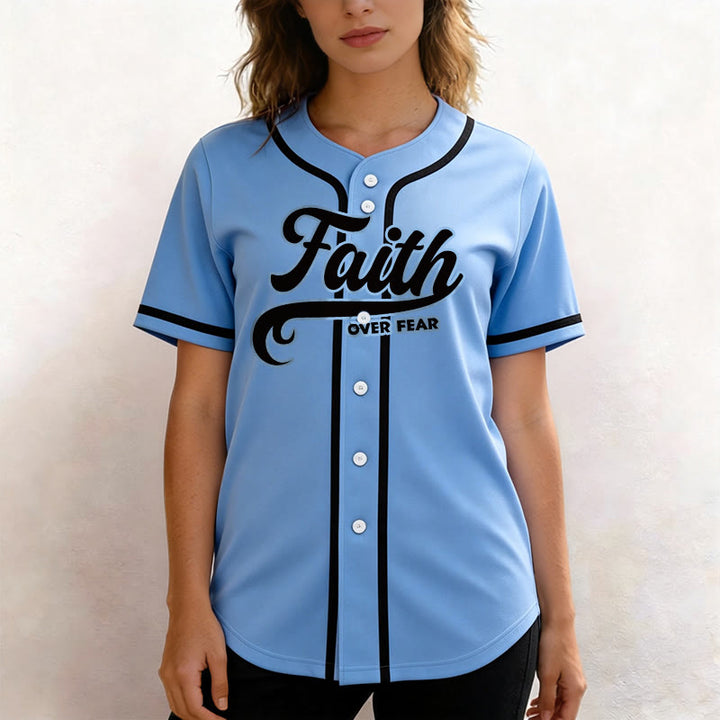 Christianartworkshop Faith Over Fear Maglia da baseball unisex personalizzata con nome e numero - image 39