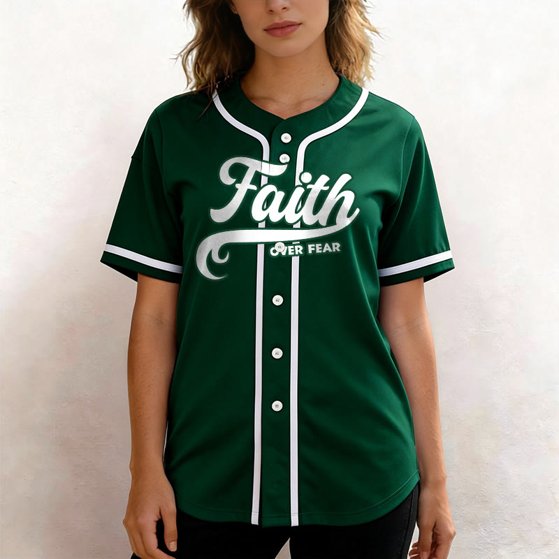 Christianartworkshop Faith Over Fear Maglia da baseball unisex personalizzata con nome e numero - image 46