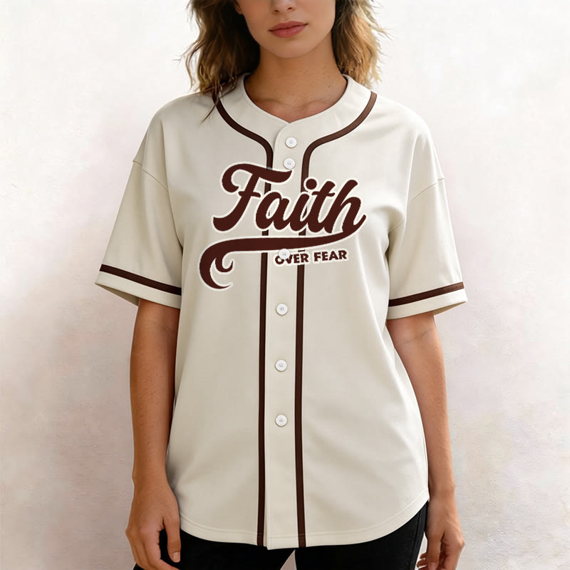 Christianartworkshop Faith Over Fear Maglia da baseball unisex personalizzata con nome e numero - image 53